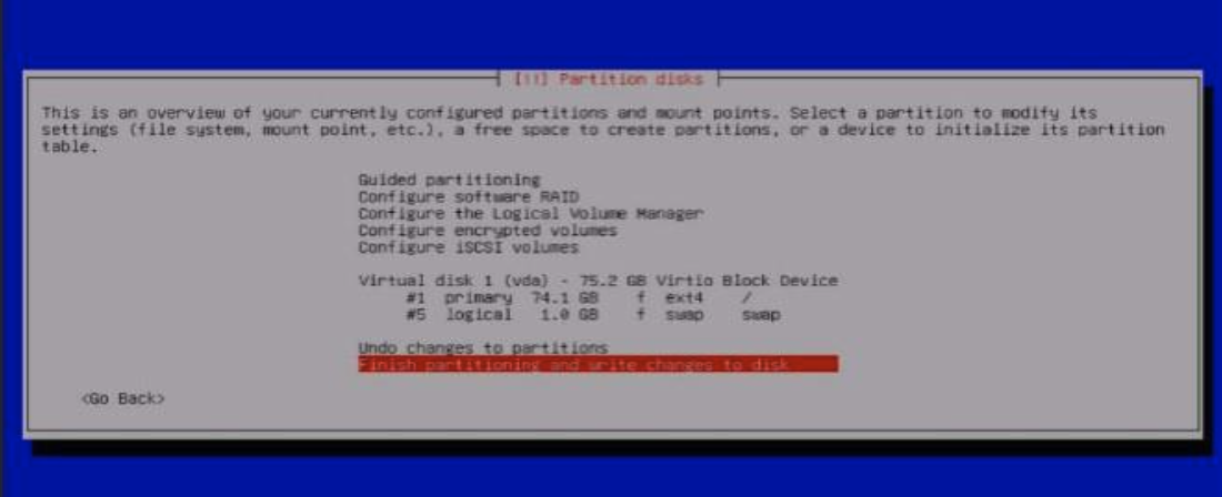 Finish partitioning.
